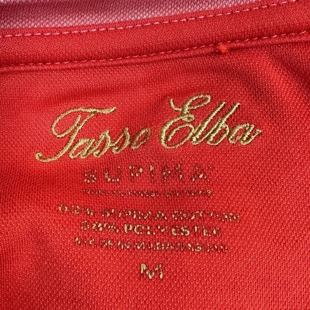 Tasso Elba Supima‎ Men’s Orange Short Sleeve Crew Neck Shirt Men’s Medium - Picture 3 of 3